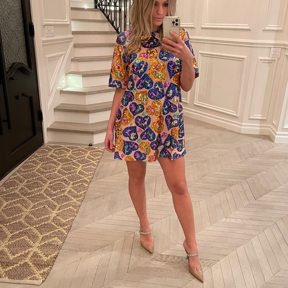 Ivana Helsinki Irene Sequin Patterned Swing Dress - Picture 3 of 8